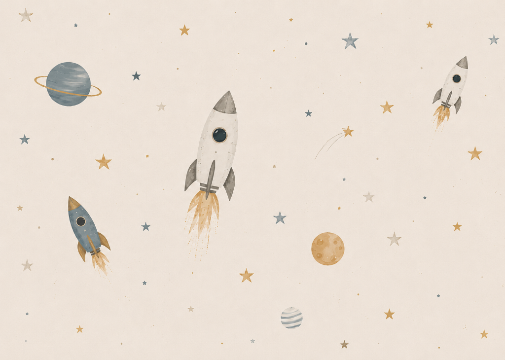 Rocket Launch - Mural Design Flat View
