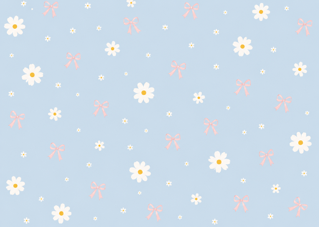 Daisy & Bows - Mural Design Flat View