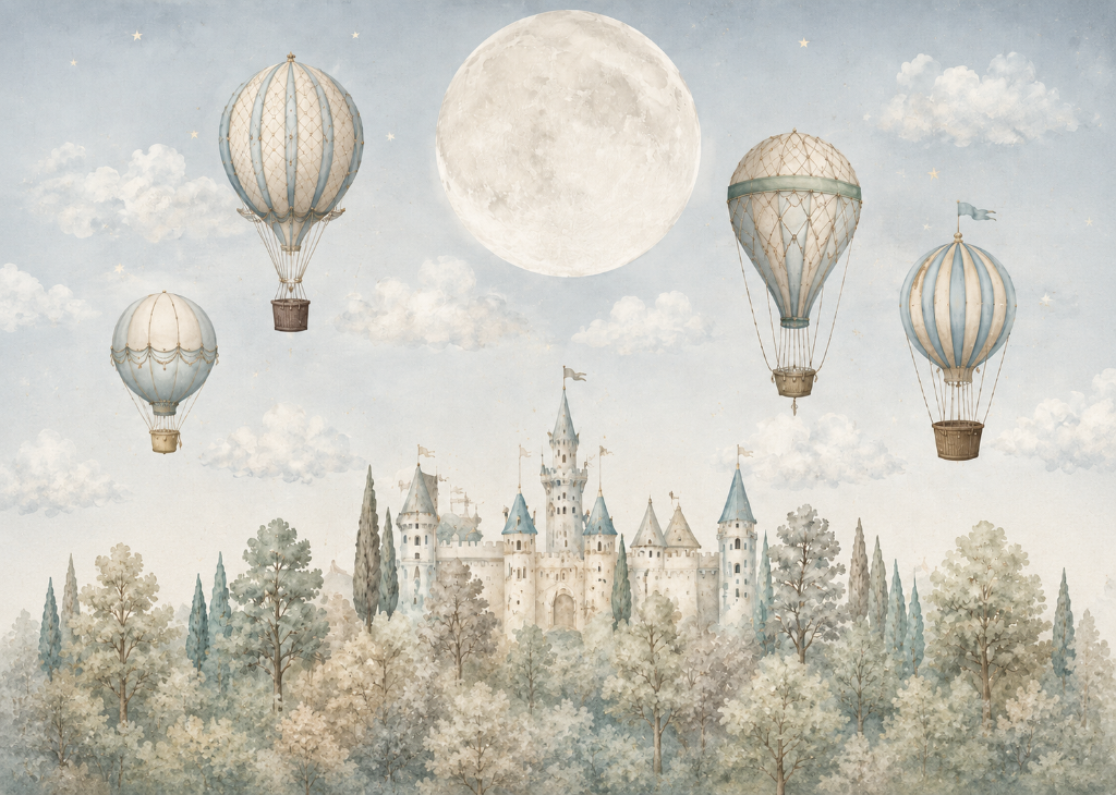 Moonlit Castle - Mural Design Flat View