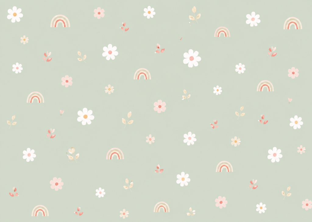 Rainbow Daisy Sage | Kids Wall Mural