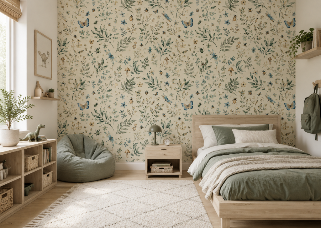 Nature Explorer Boys Botanical Wall Mural - Room View 2