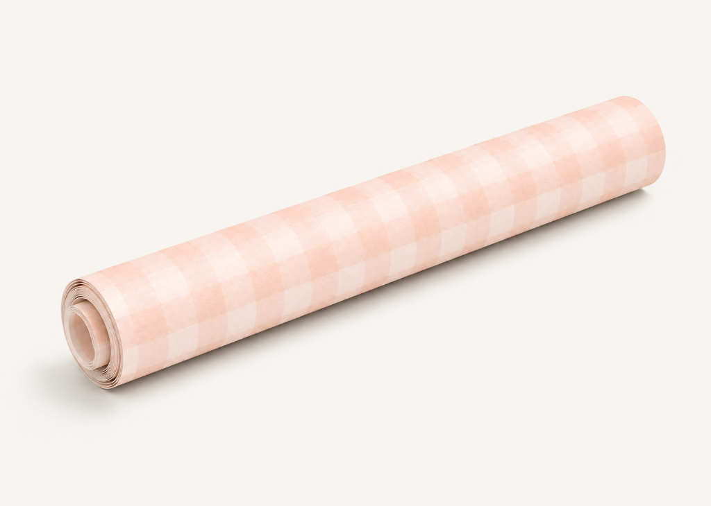 Blush Gingham - Wallpaper Roll Preview