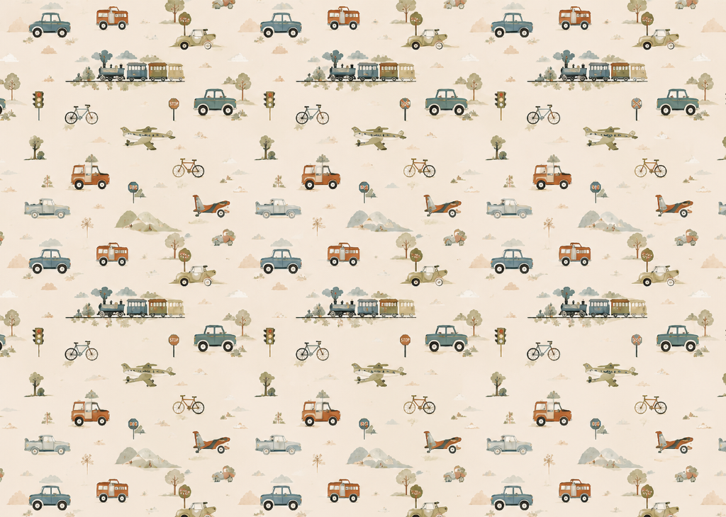 On The Go | Boys Transport Wall Mural
