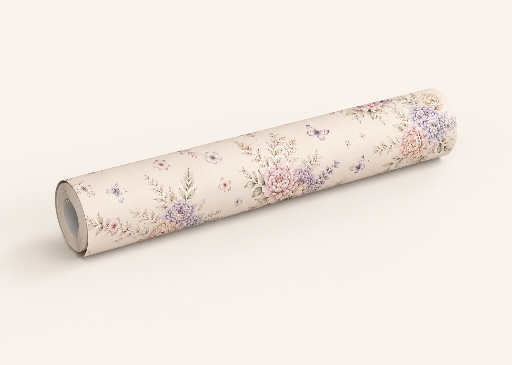 Peony & Hydrangea - Wallpaper Roll Preview