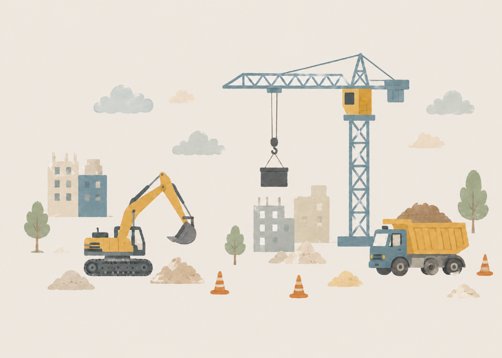 Big Builder Site | Boys Construction Wall Mural